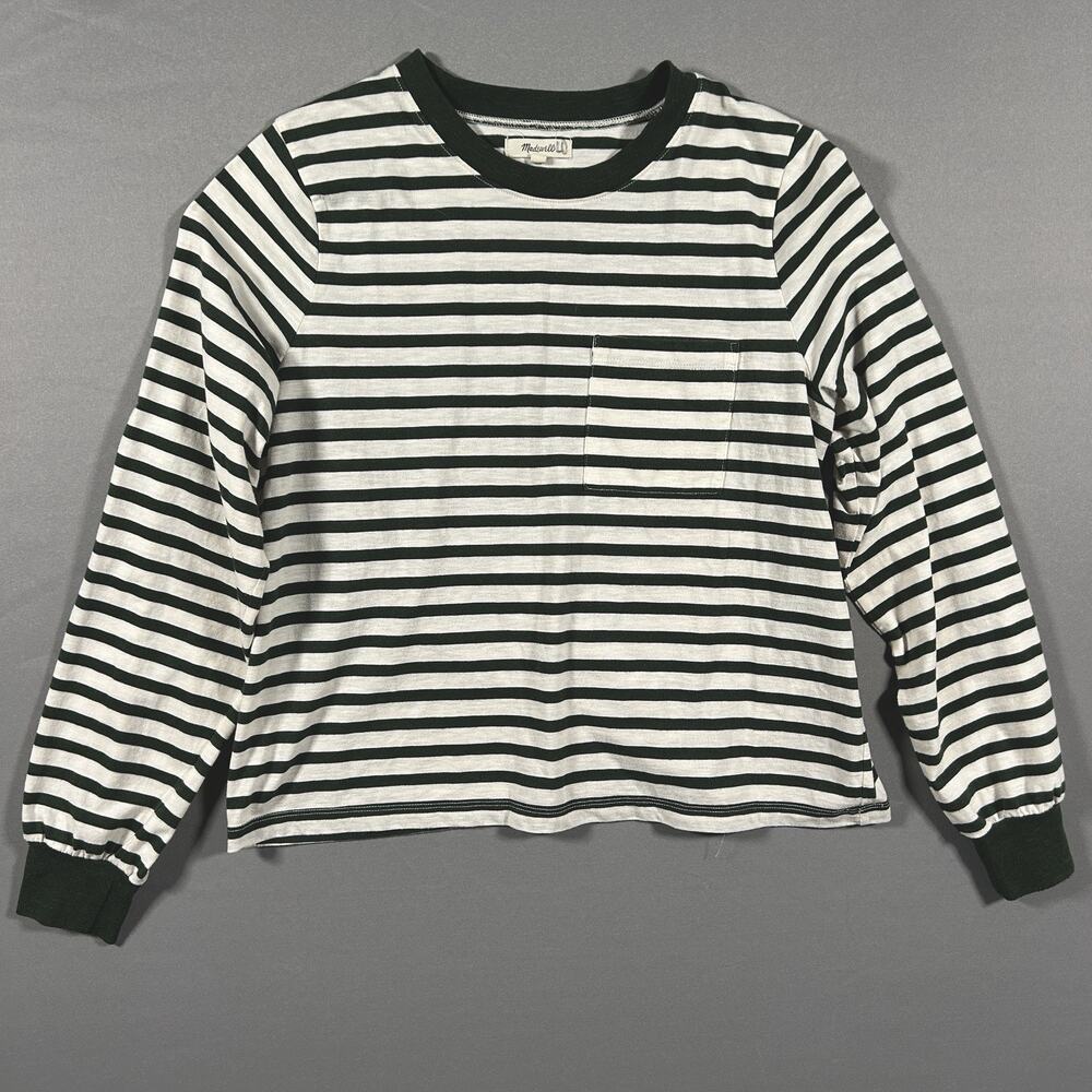 Madewell Casual Basic Striped Pocket Tee Long Sle… - image 2